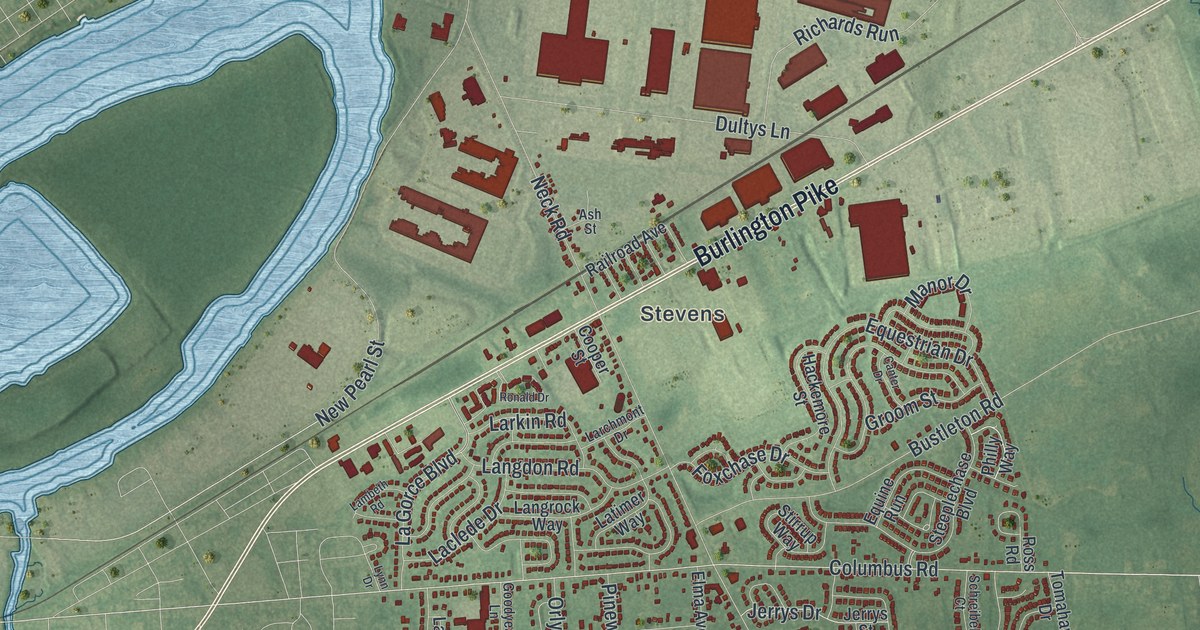 Map of Burlington, Burlington County, New Jersey in 2026