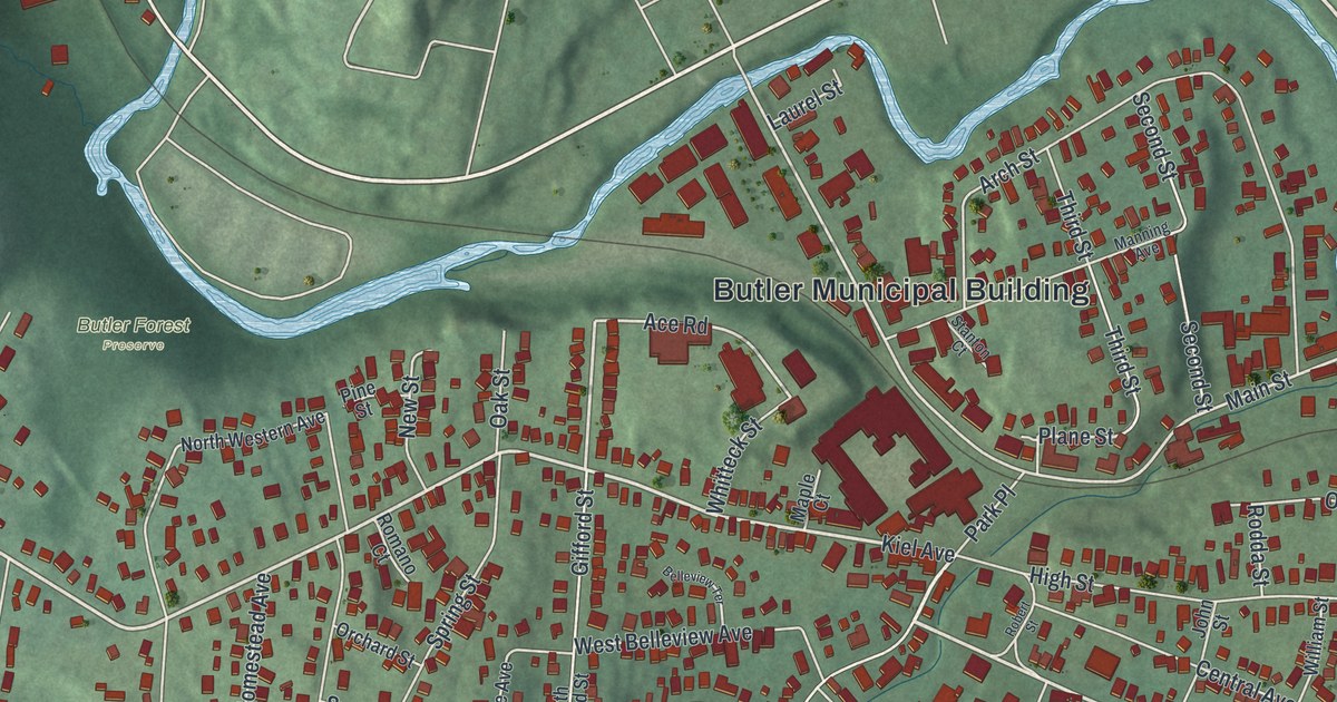 Map of Butler, New Jersey in 2026