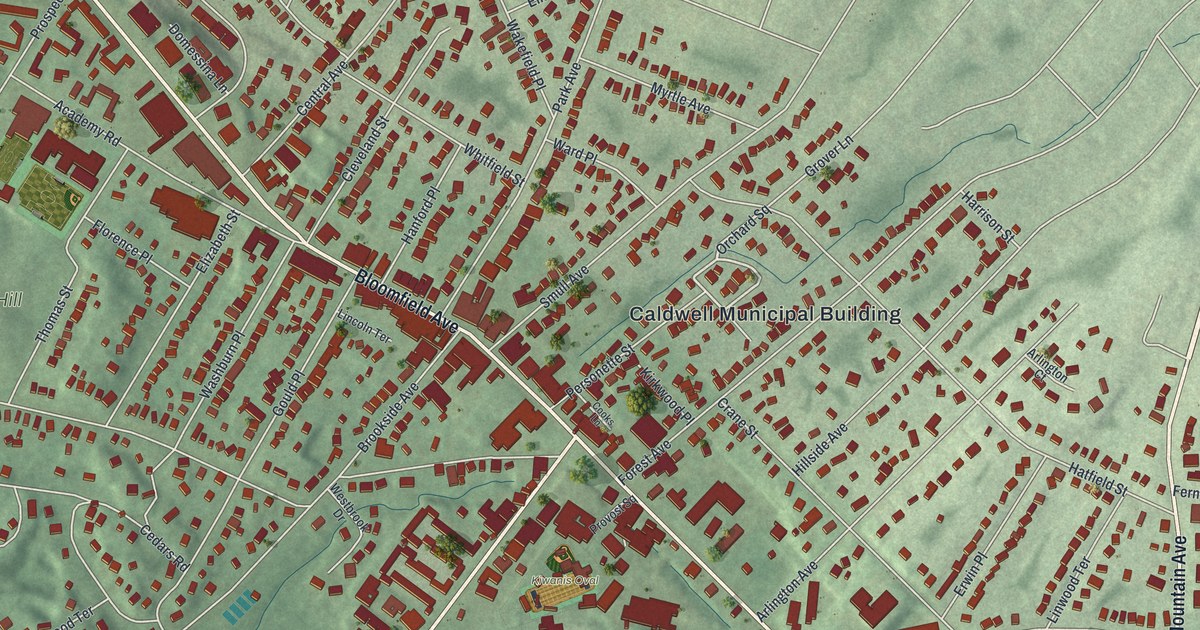 Map of Caldwell, New Jersey in 2026
