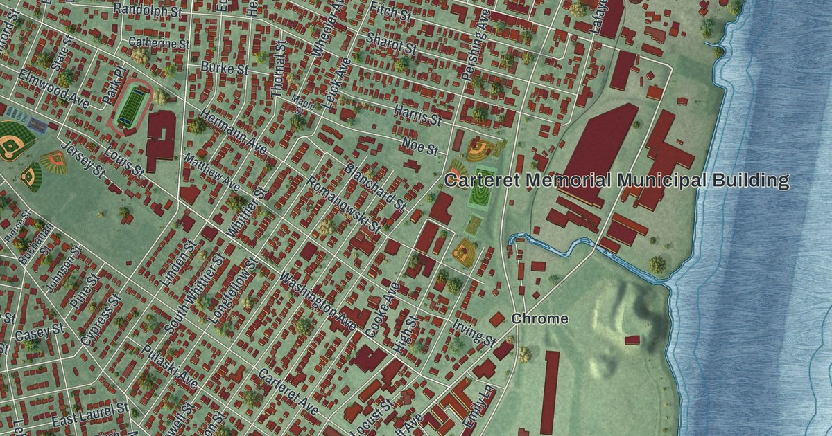 Map of Carteret, New Jersey in 2026