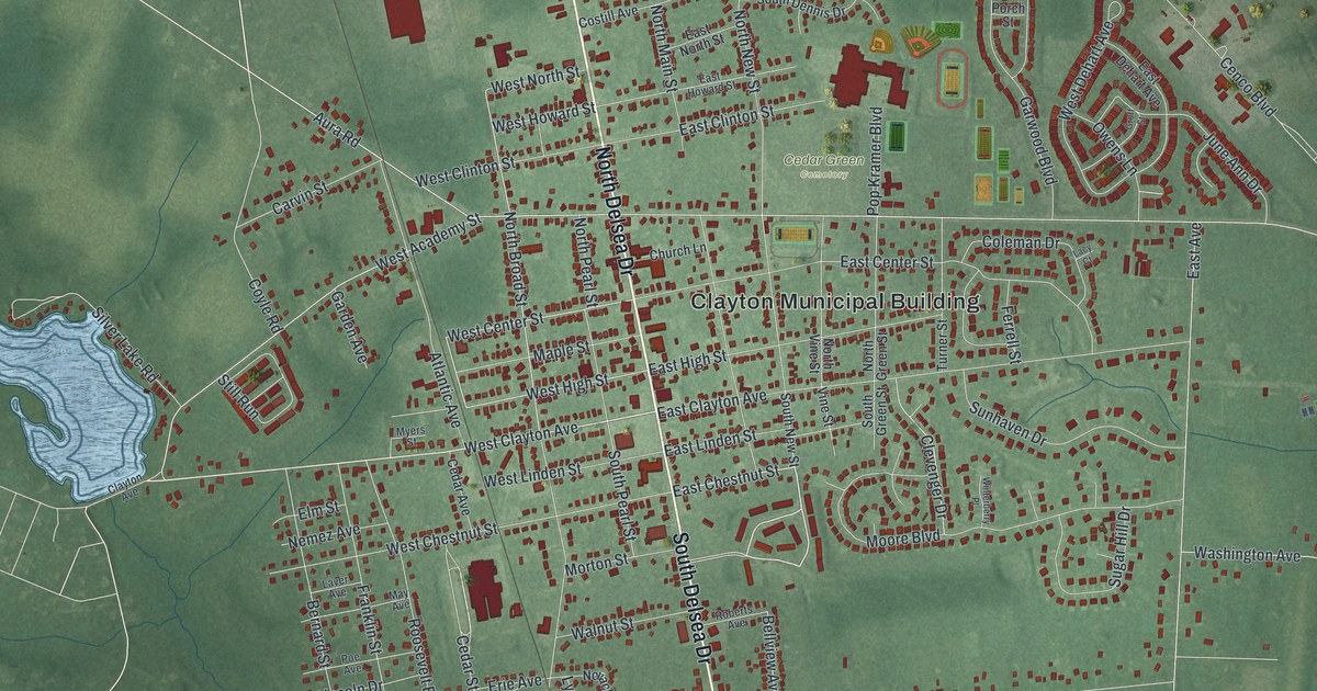 Map of Clayton, New Jersey in 2026