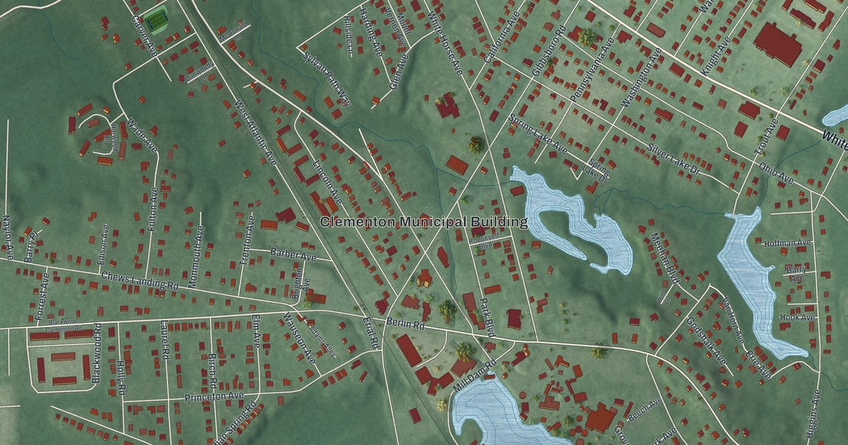 Map of Clementon, New Jersey in 2026