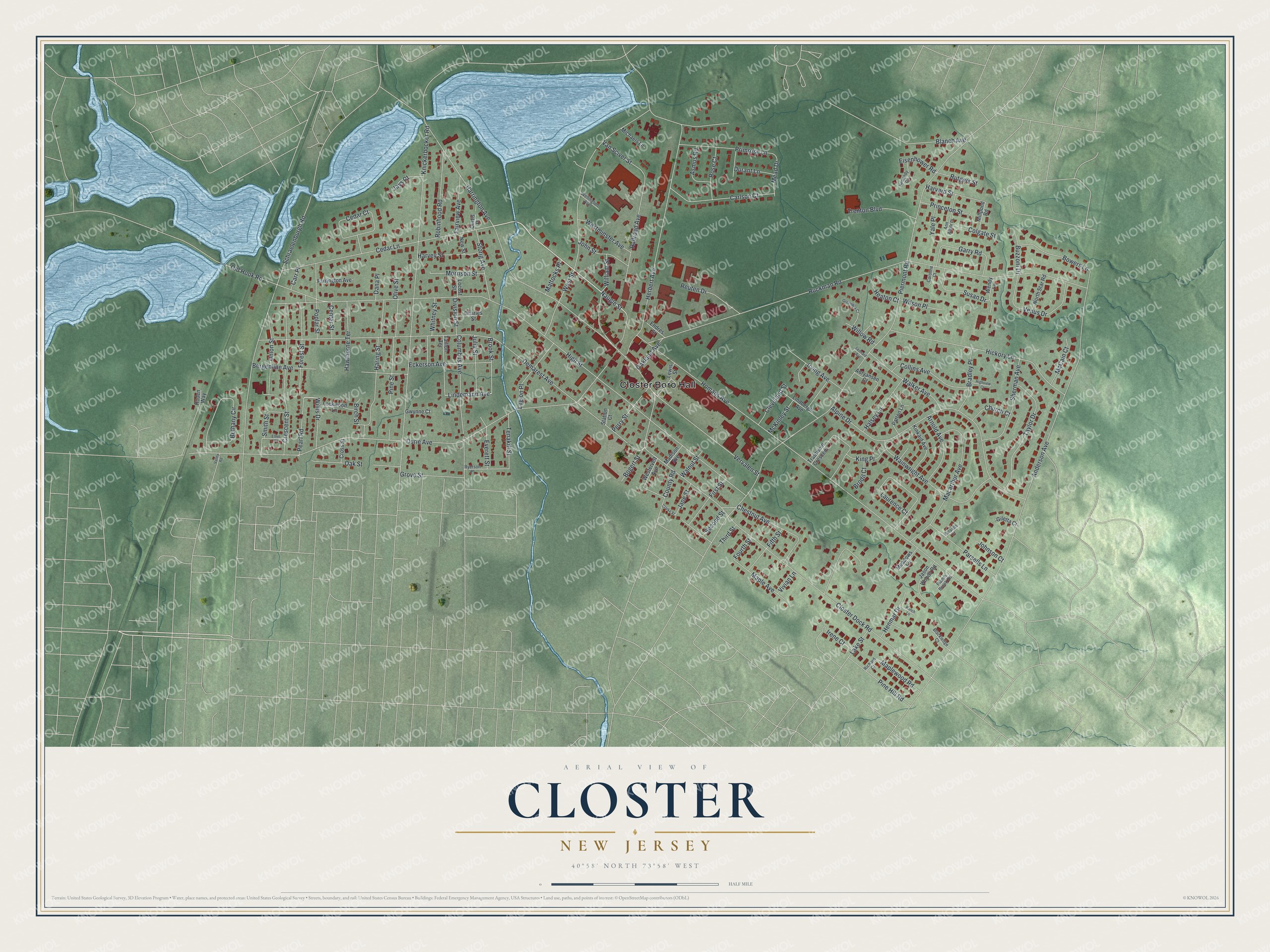 Watermarked full-map preview of Closter, New Jersey
