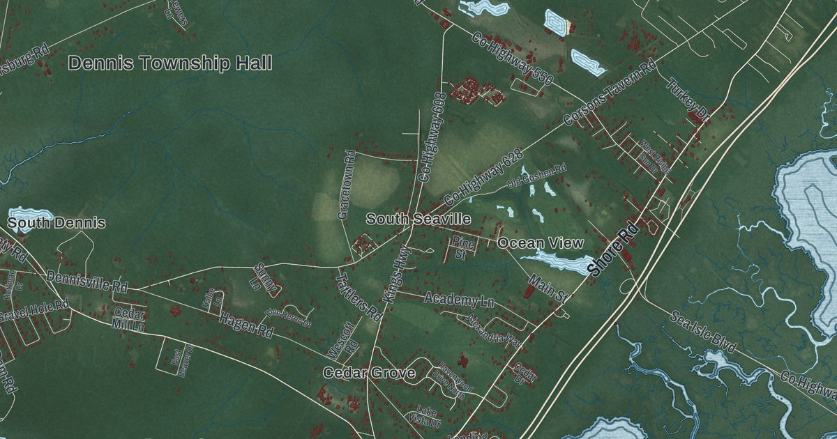 Map of Dennis, New Jersey in 2026