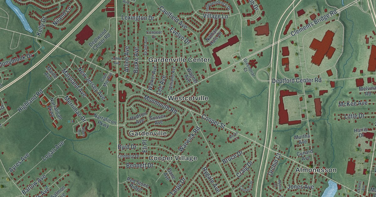Map of Deptford, New Jersey in 2026