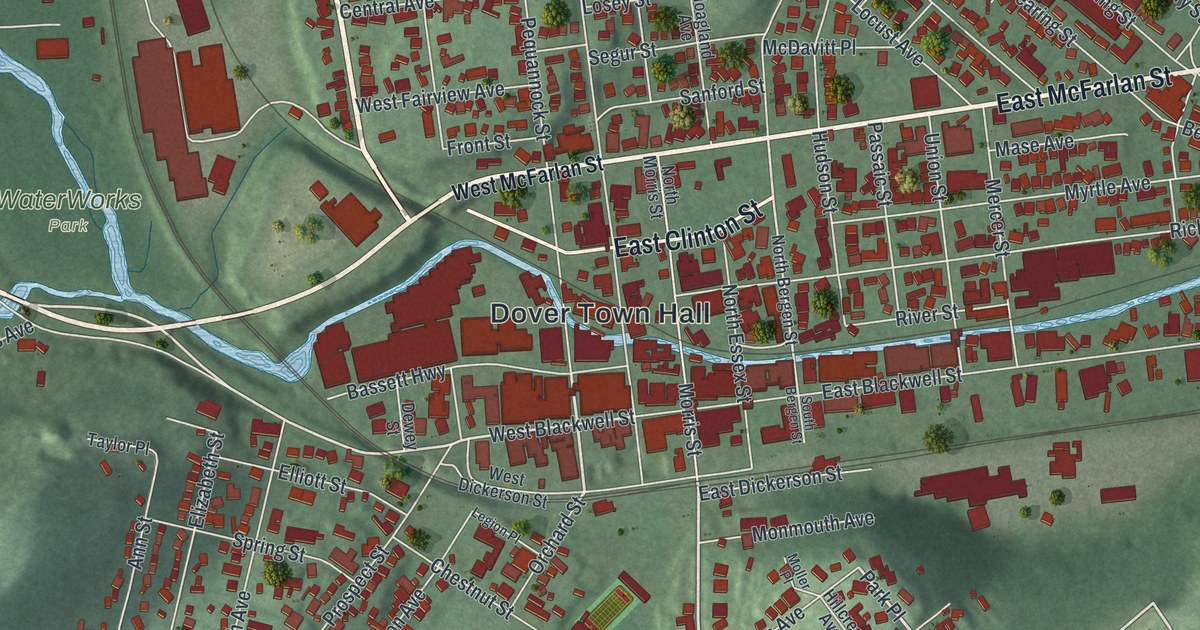 Map of Dover, New Jersey in 2026