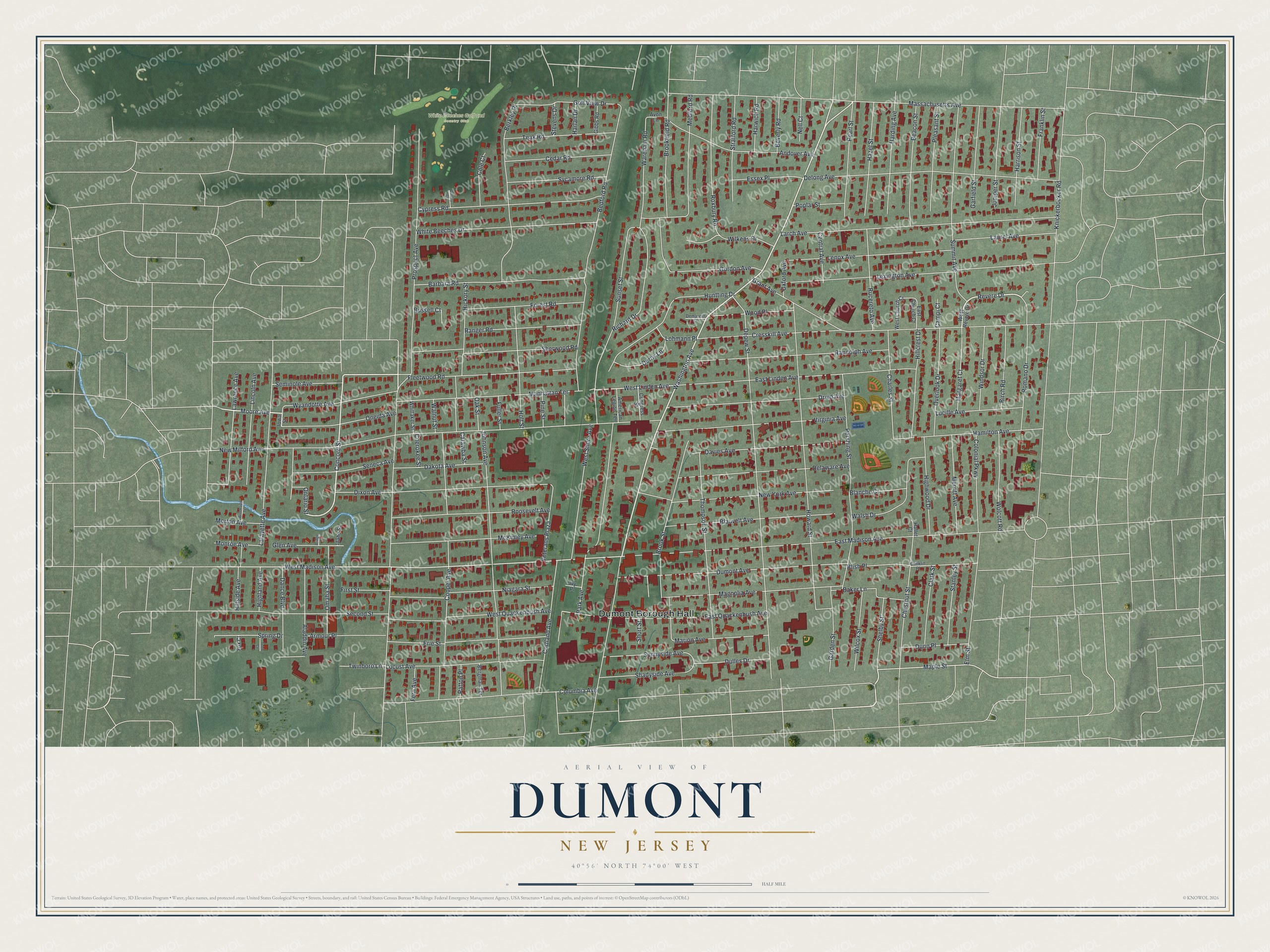 Watermarked full-map preview of Dumont, New Jersey