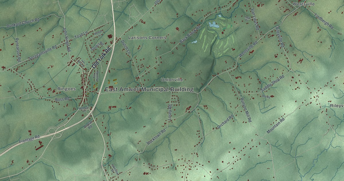 Map of East Amwell, New Jersey in 2026