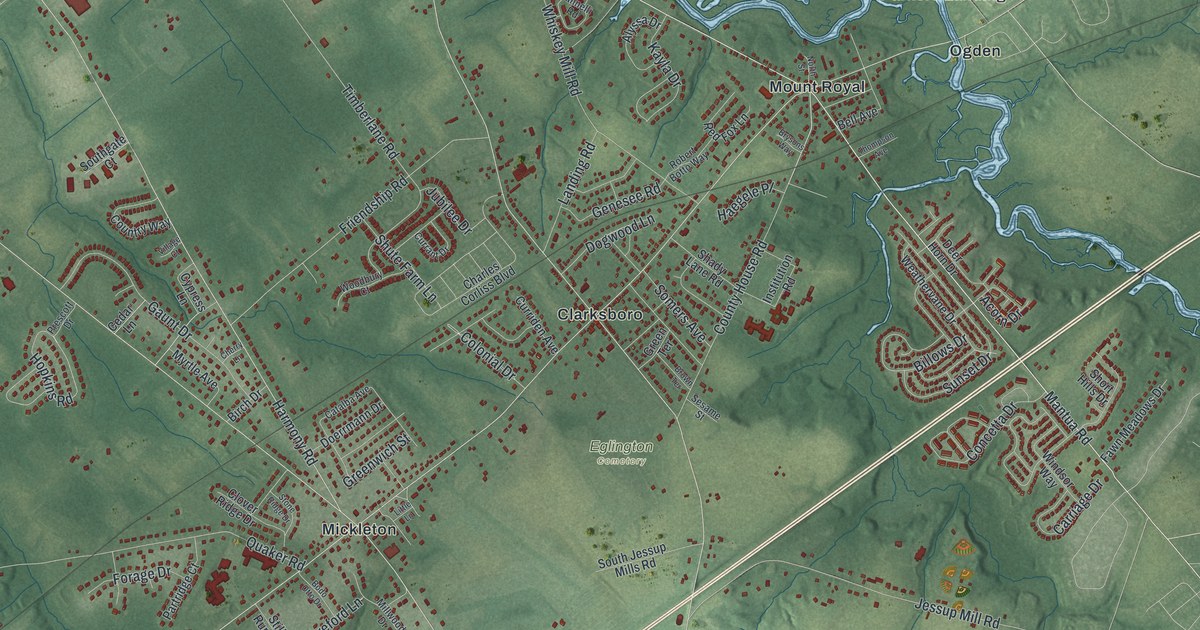 Map of East Greenwich, New Jersey in 2026