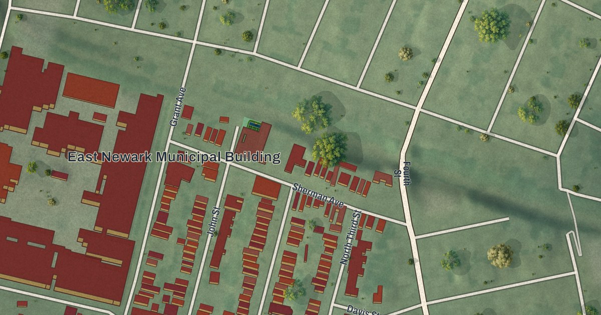 Map of East Newark, New Jersey in 2026