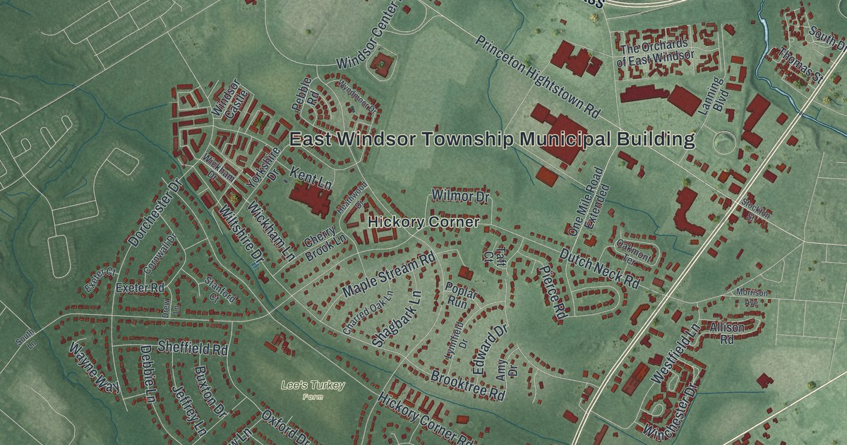 Map of East Windsor, New Jersey in 2026