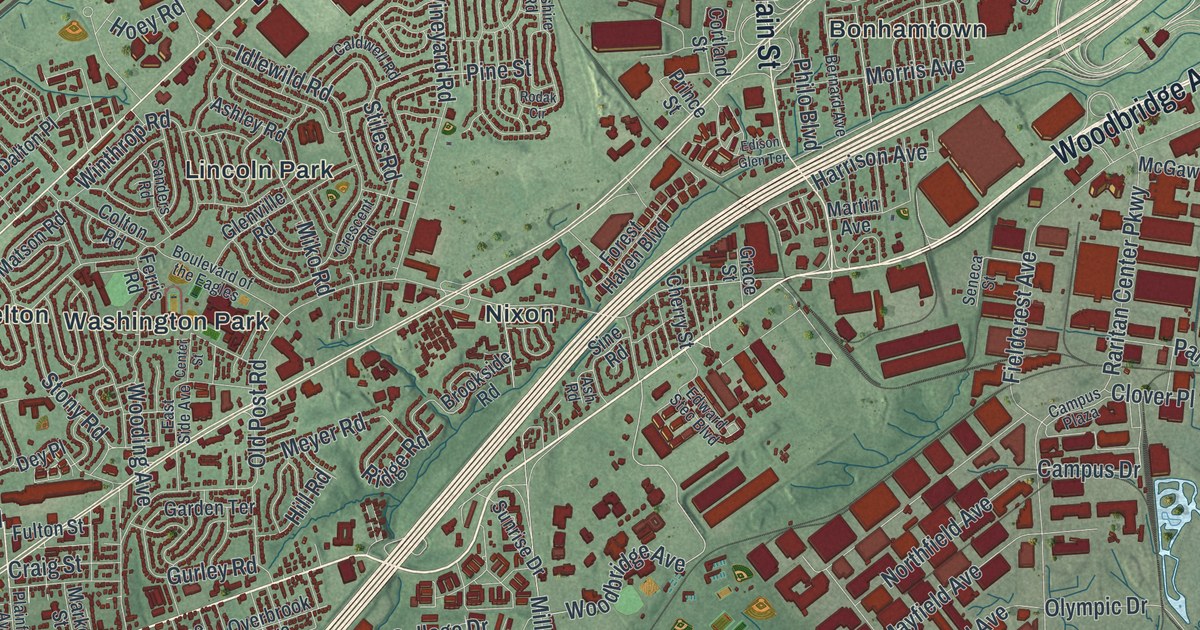 Map of Edison, New Jersey in 2026