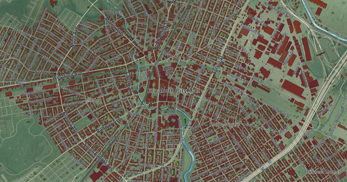 Map of Elizabeth, New Jersey in 2026