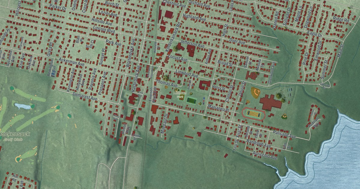 Map of Emerson, New Jersey in 2026