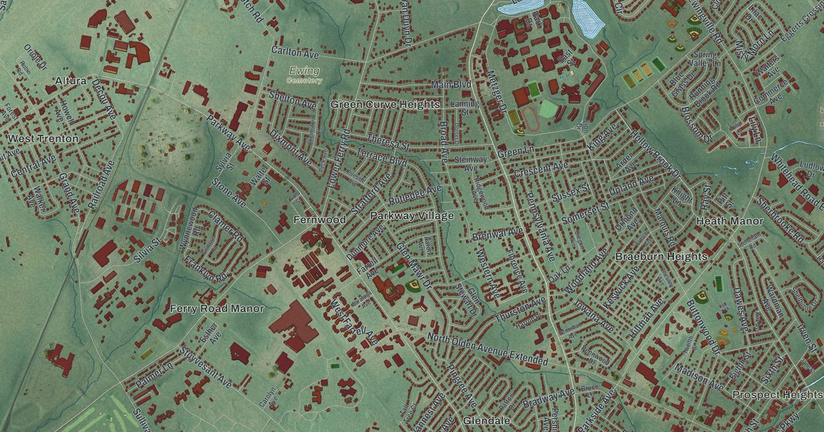 Map of Ewing, New Jersey in 2026