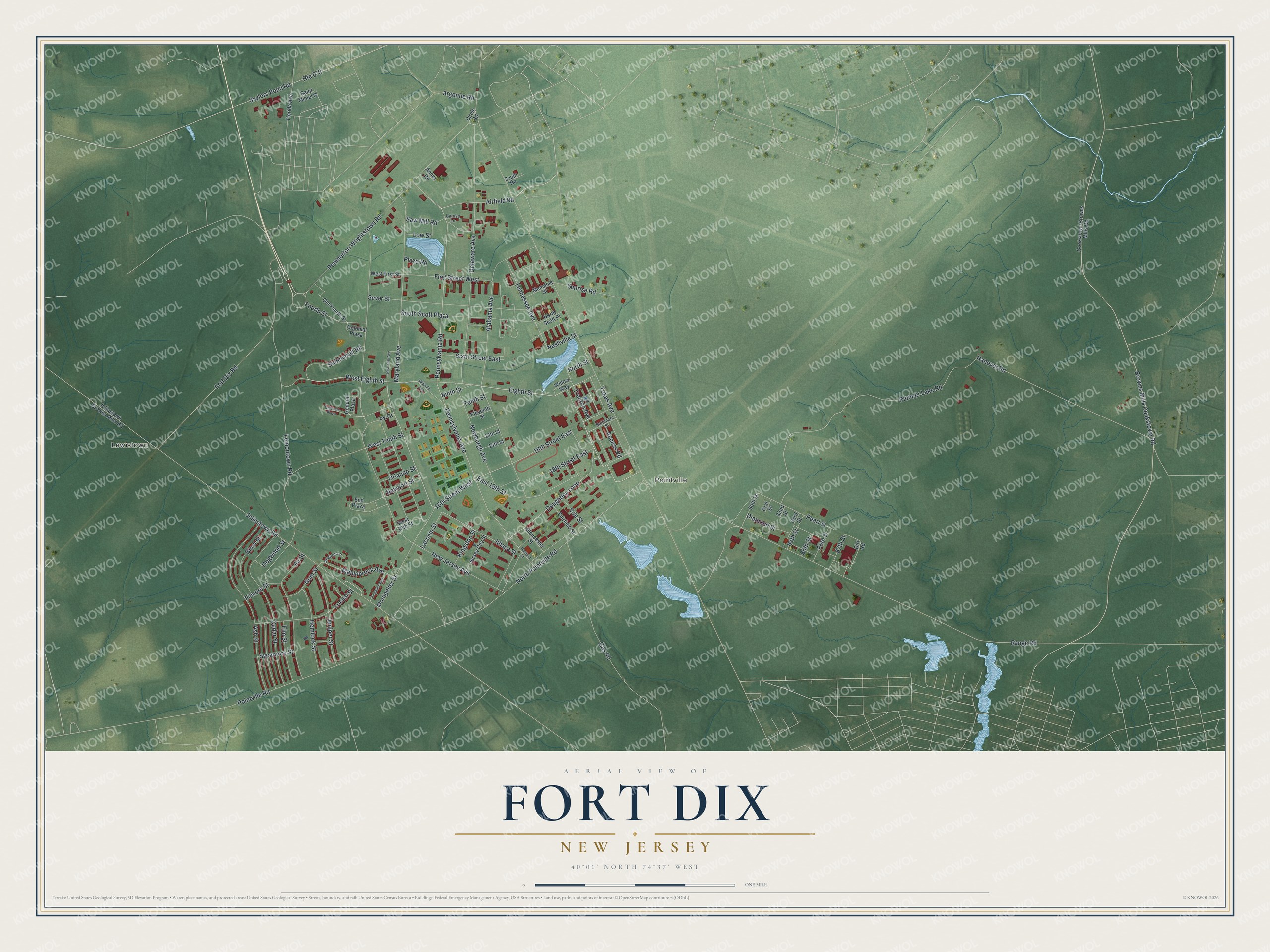 Watermarked full-map preview of Fort Dix, New Jersey