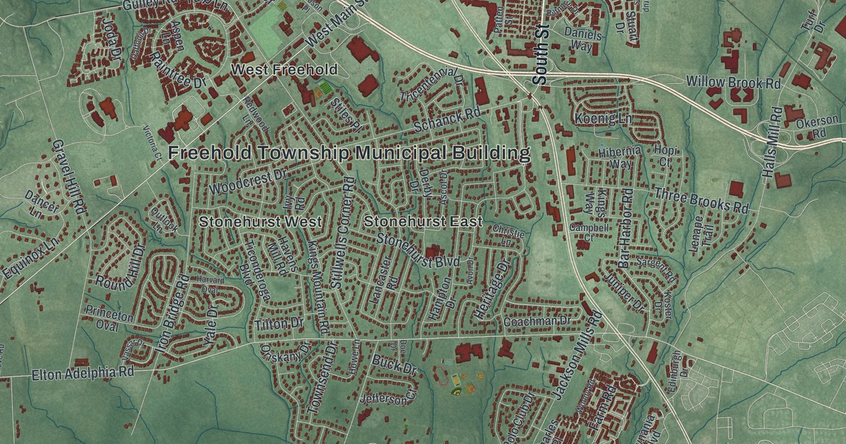 Map of Freehold, Monmouth County, New Jersey in 2026