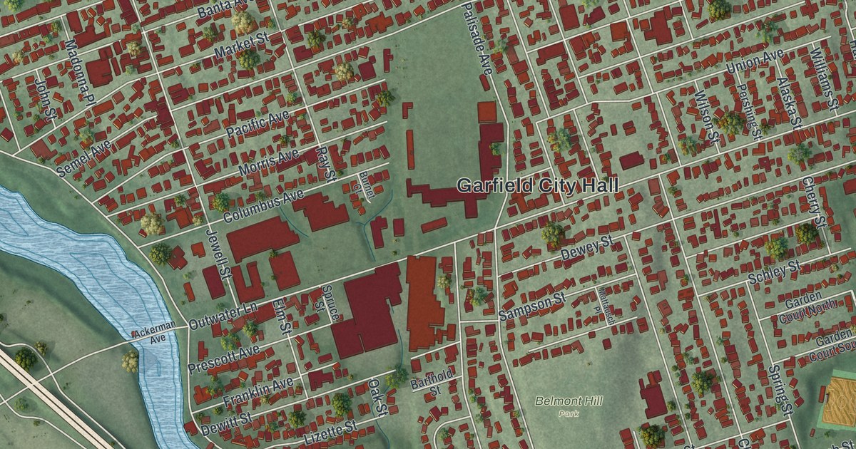 Map of Garfield, New Jersey in 2026