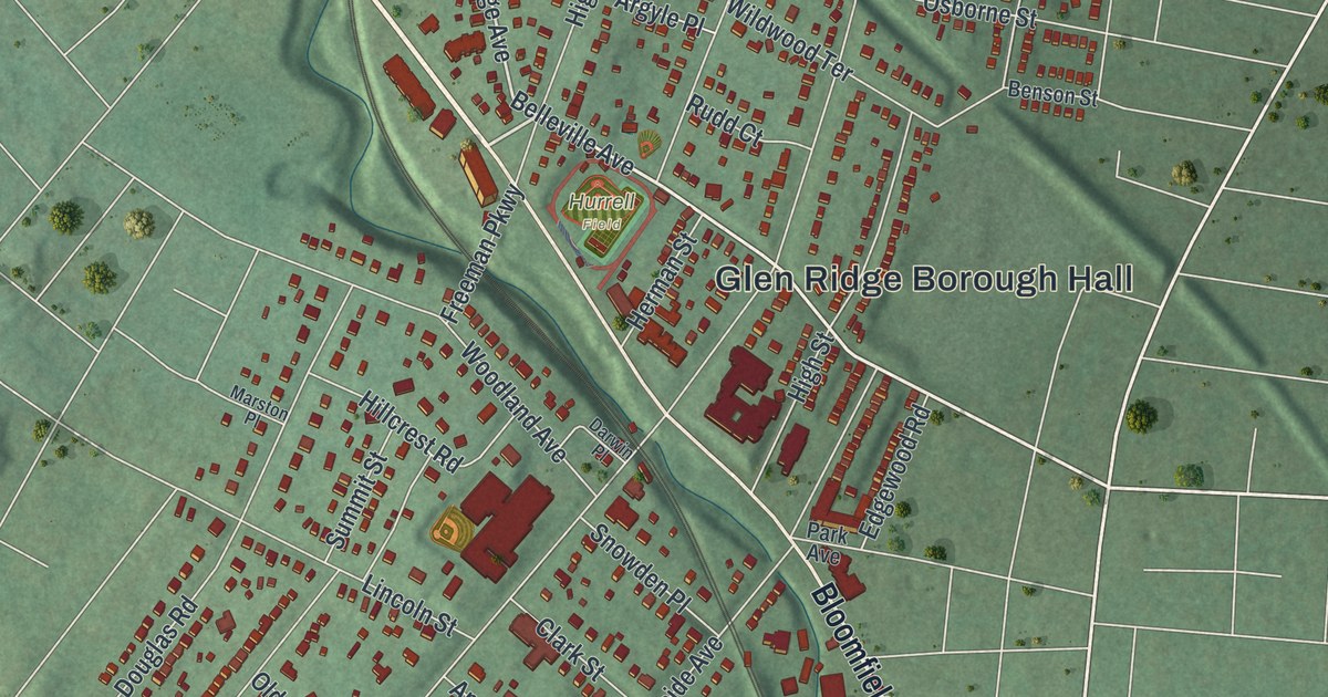 Map of Glen Ridge, New Jersey in 2026