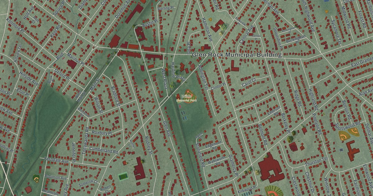 Map of Glen Rock, New Jersey in 2026