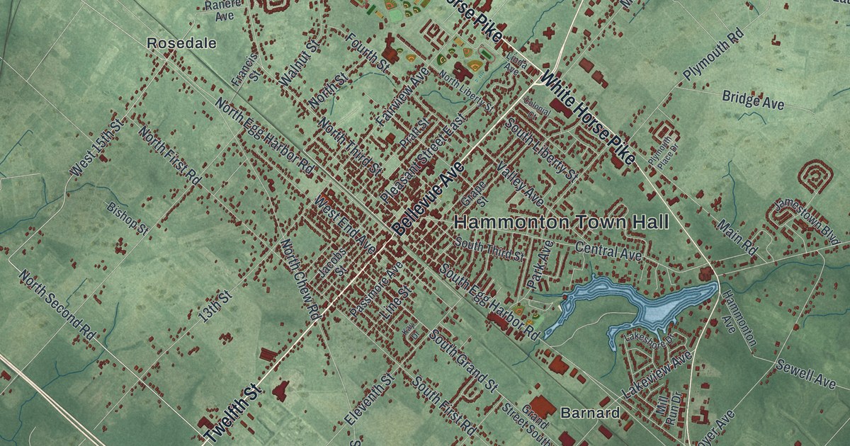 Map of Hammonton, New Jersey in 2026