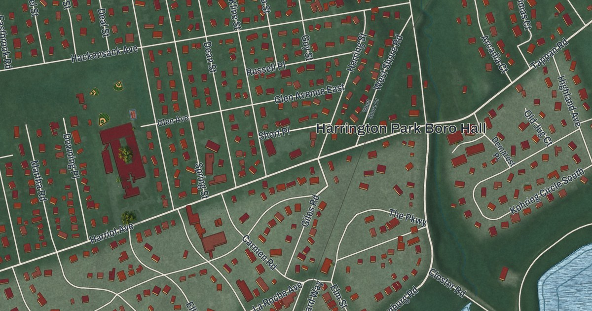 Map of Harrington Park, New Jersey in 2026