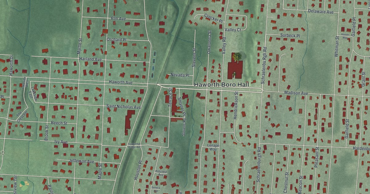 Map of Haworth, New Jersey in 2026