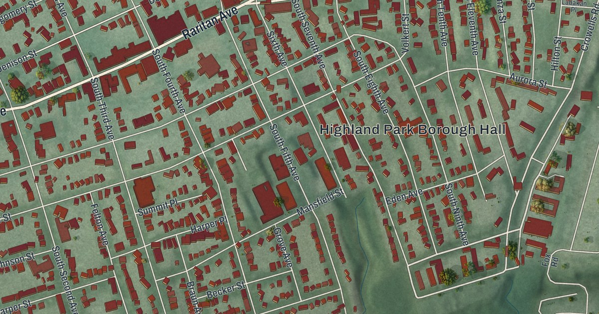 Map of Highland Park, New Jersey in 2026