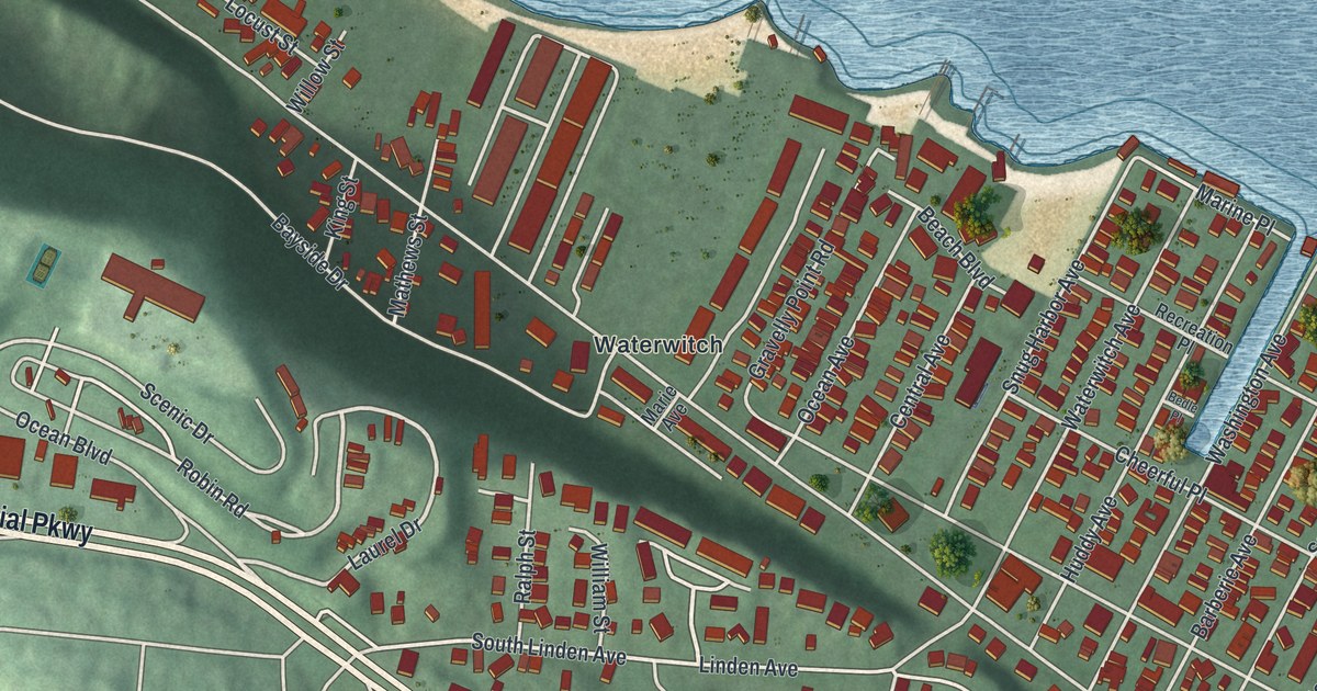 Map of Highlands, New Jersey in 2026