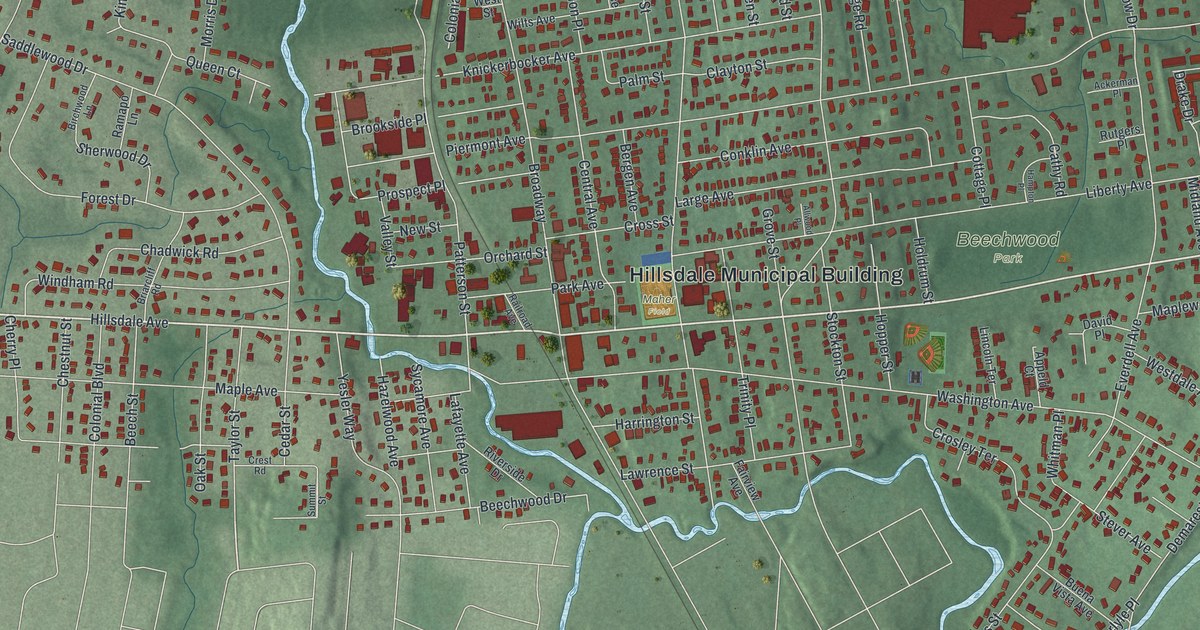 Map of Hillsdale, New Jersey in 2026