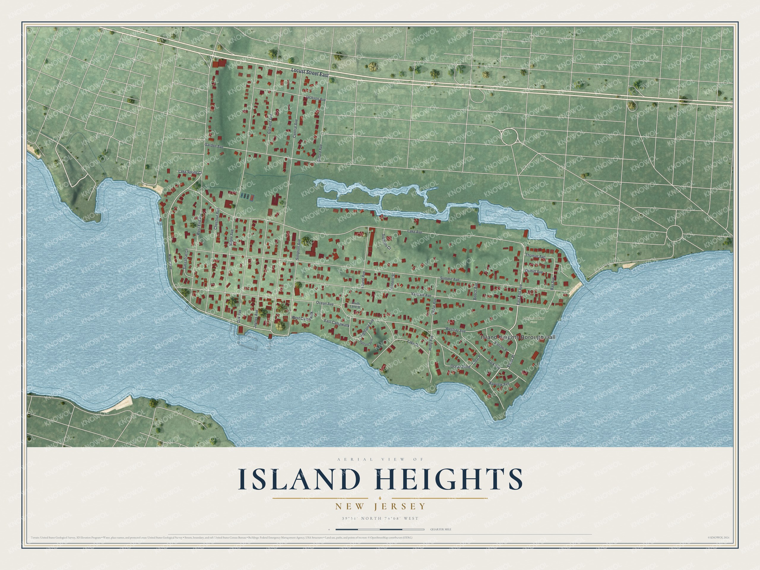 Watermarked full-map preview of Island Heights, New Jersey