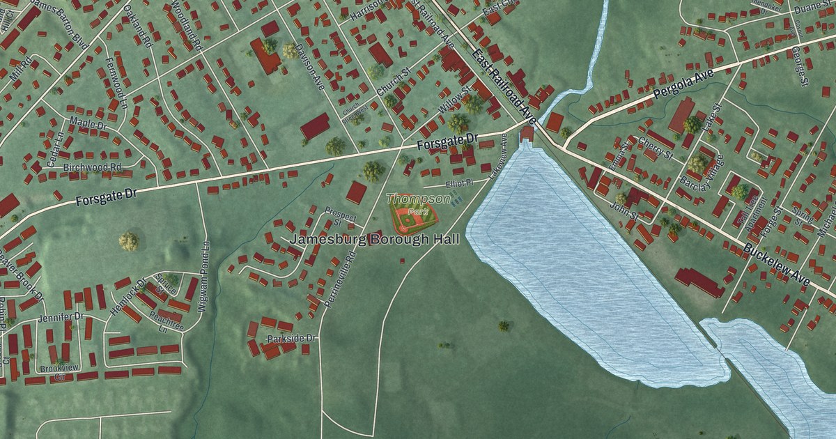 Map of Jamesburg, New Jersey in 2026