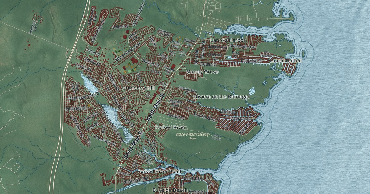 Map of Lacey, New Jersey in 2026