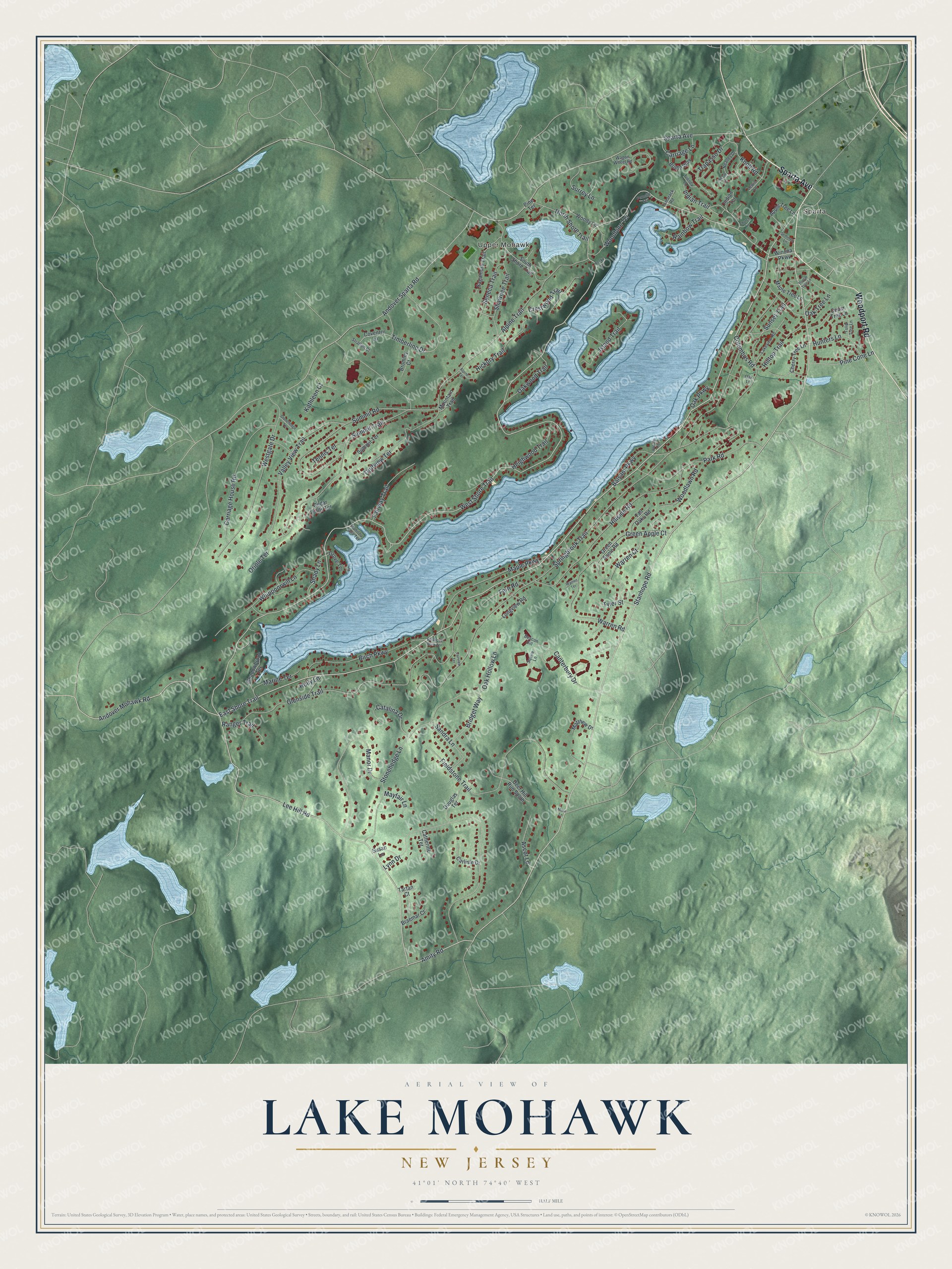Watermarked full-map preview of Lake Mohawk, New Jersey