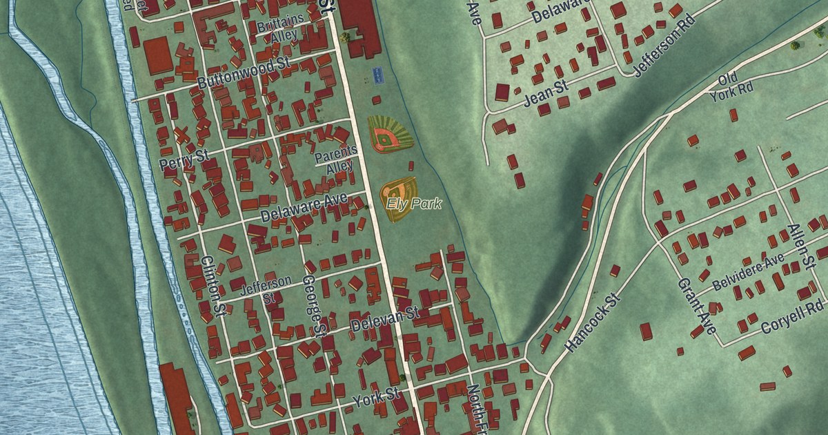 Map of Lambertville, New Jersey in 2026