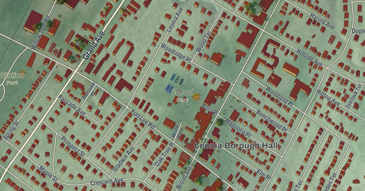 Map of Leonia, New Jersey in 2026