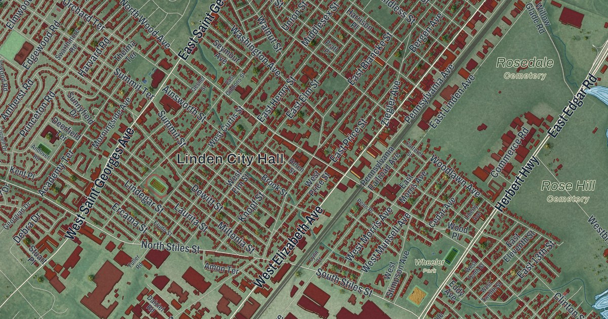 Map of Linden, New Jersey in 2026