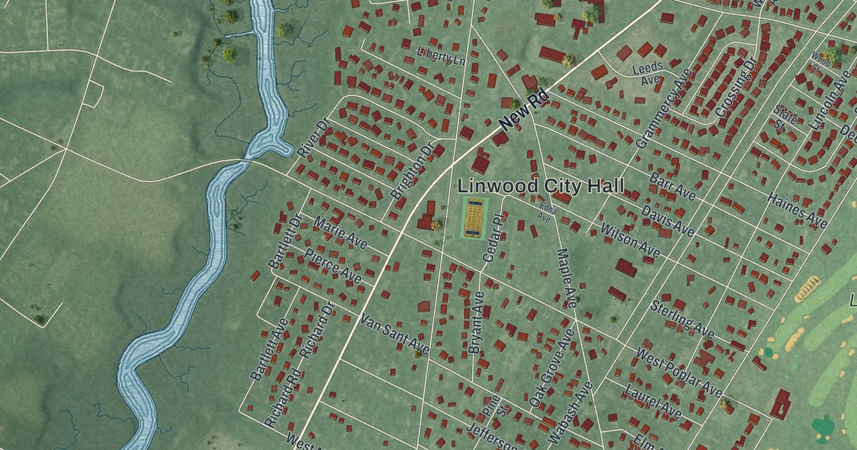Map of Linwood, New Jersey in 2026