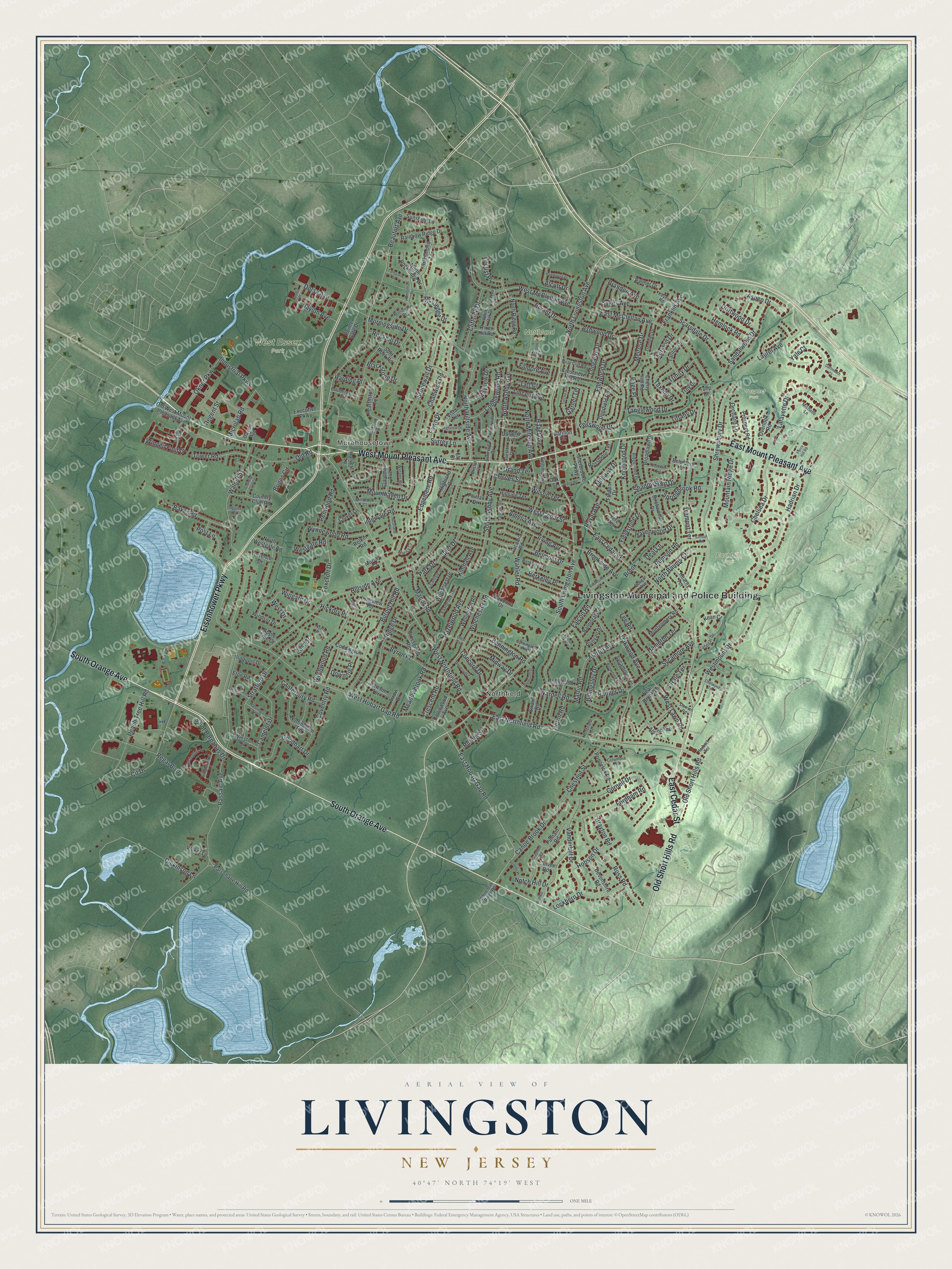 Watermarked full-map preview of Livingston, New Jersey