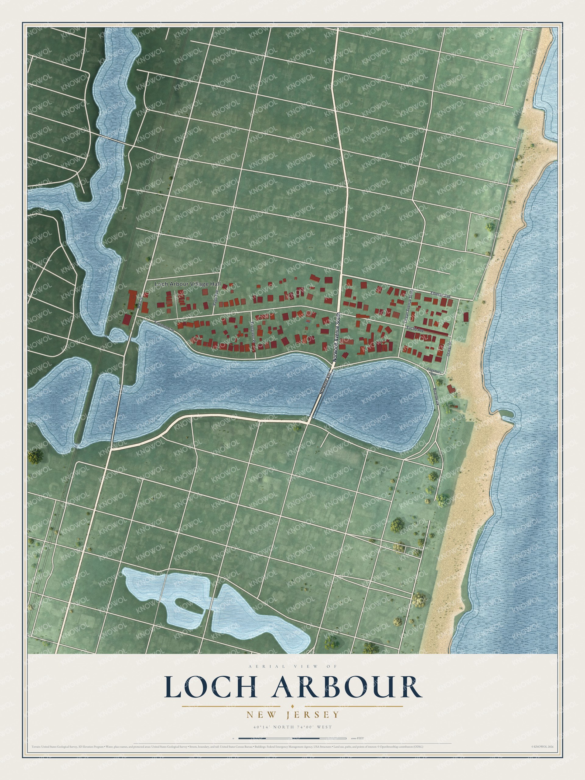 Watermarked full-map preview of Loch Arbour, New Jersey