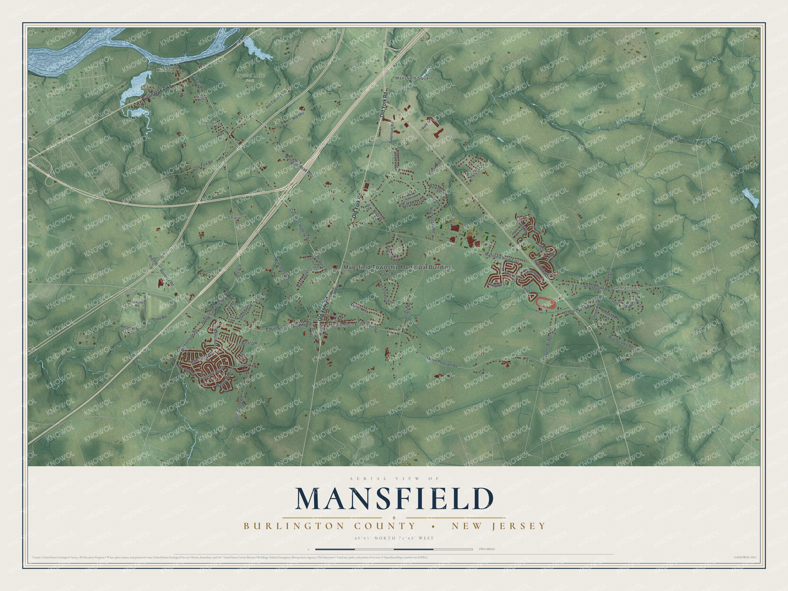 Watermarked full-map preview of Mansfield, New Jersey