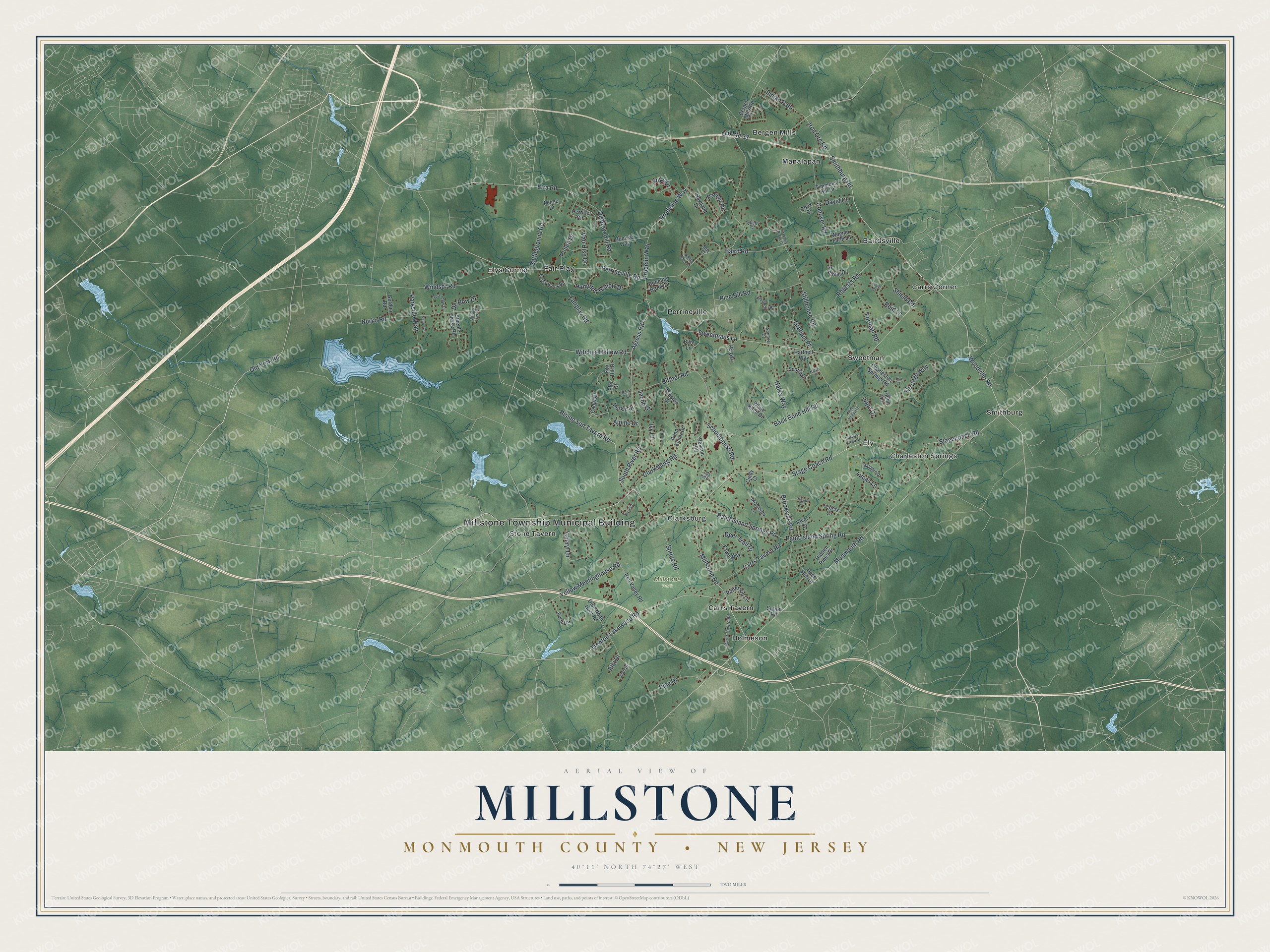 Watermarked full-map preview of Millstone, New Jersey