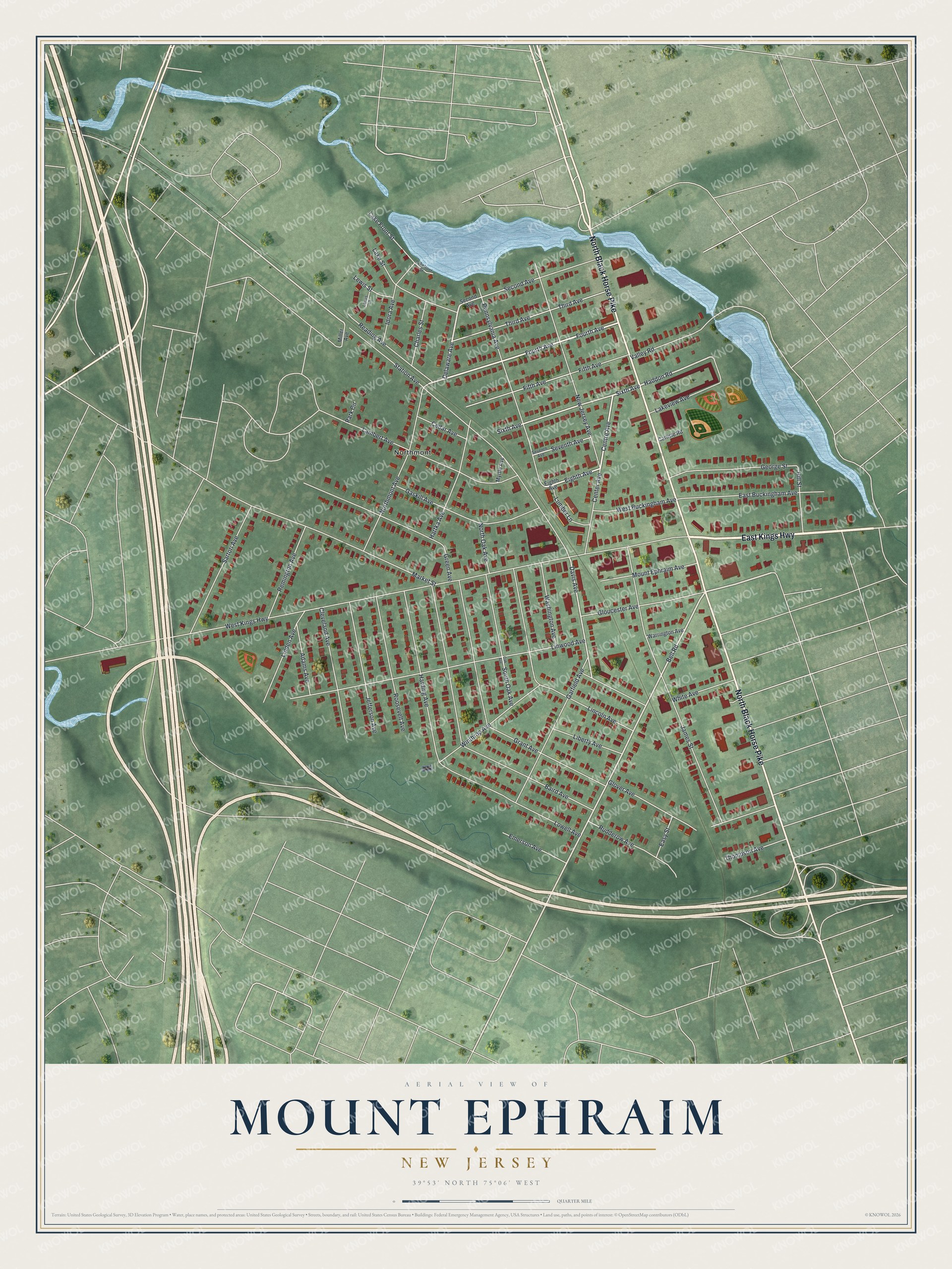 Watermarked full-map preview of Mount Ephraim, New Jersey