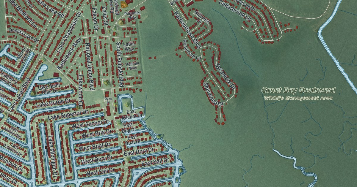 Map of Mystic Island, New Jersey