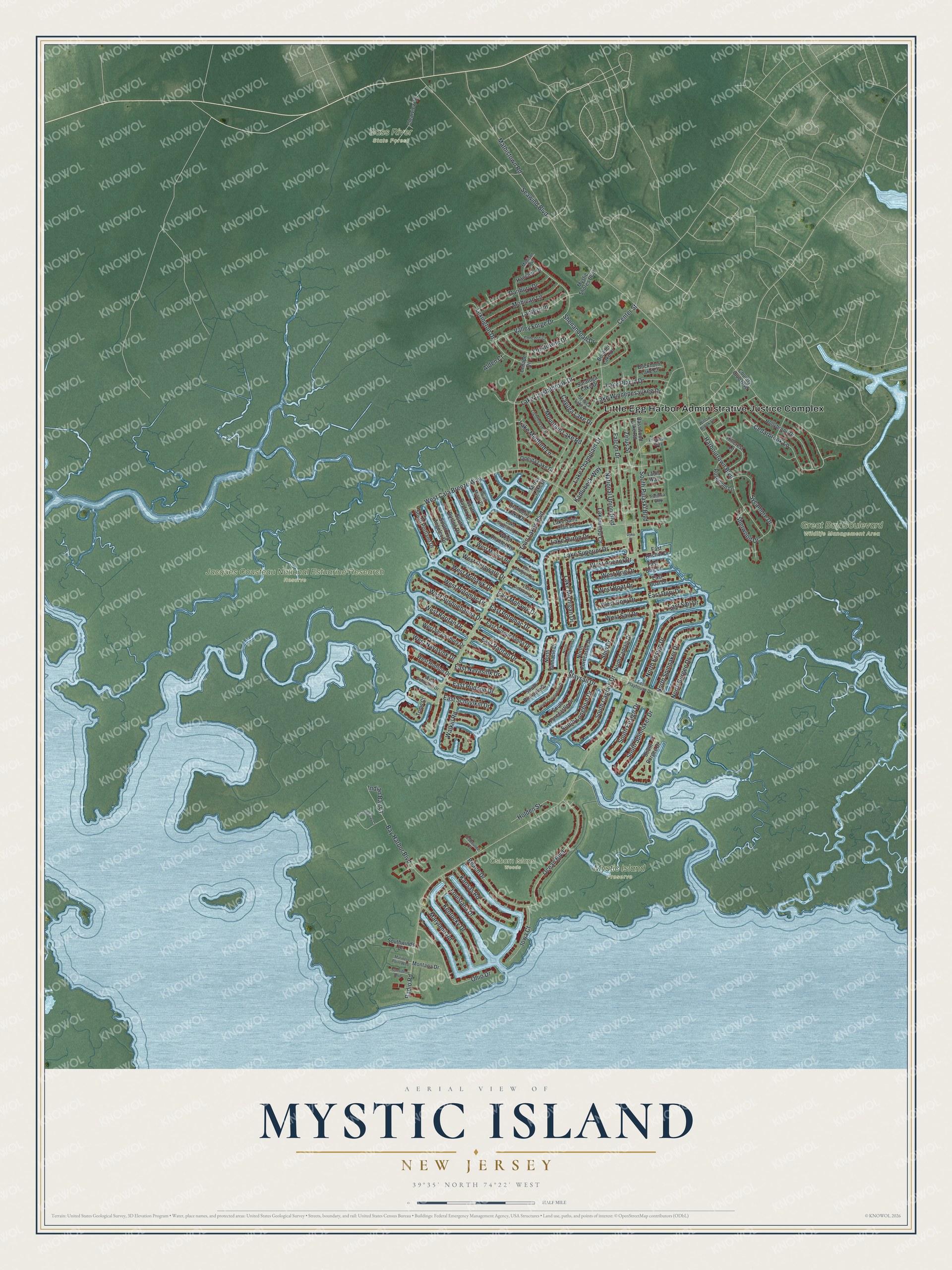 Watermarked full-map preview of Mystic Island, New Jersey