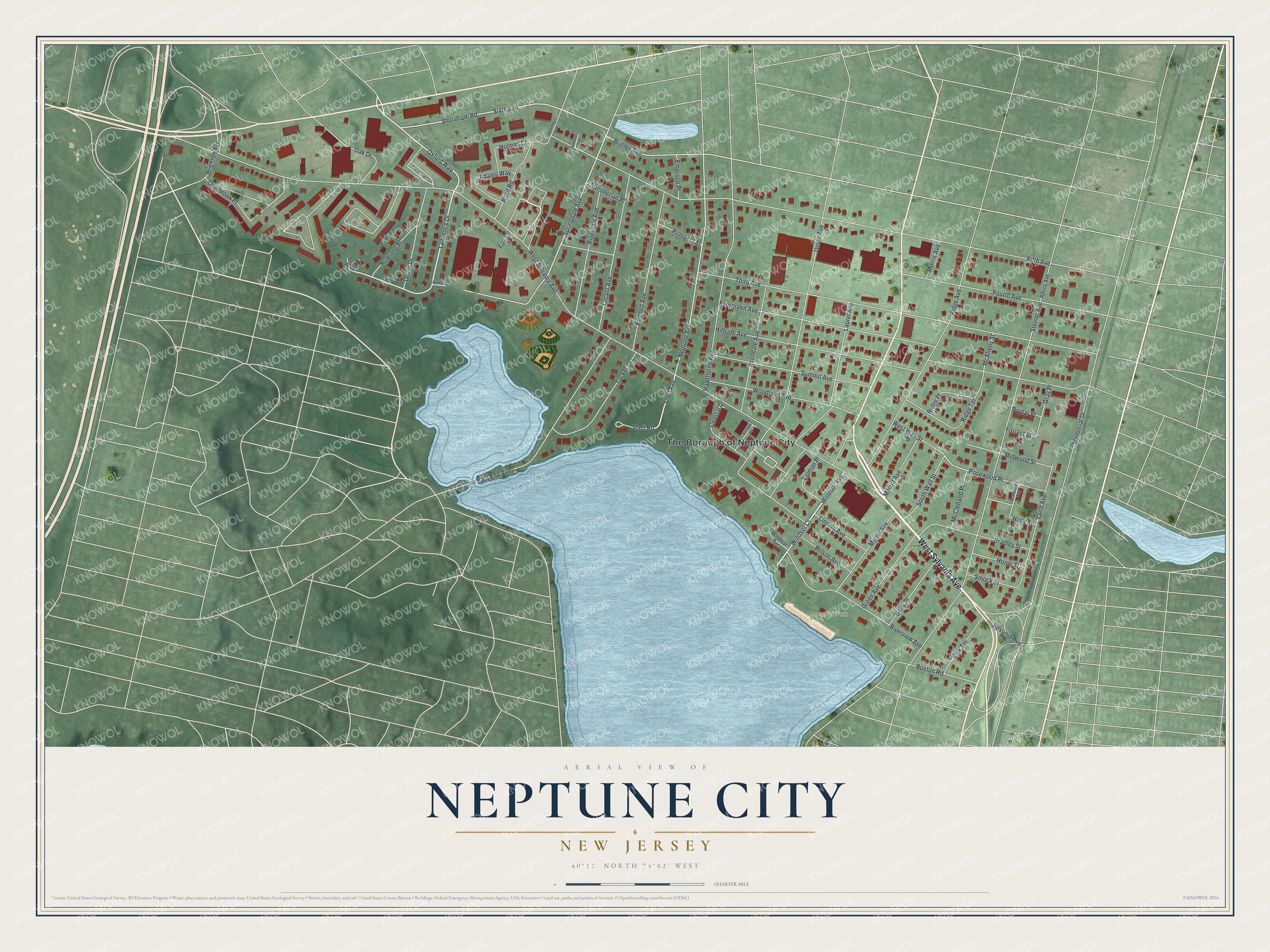 Watermarked full-map preview of Neptune City, New Jersey