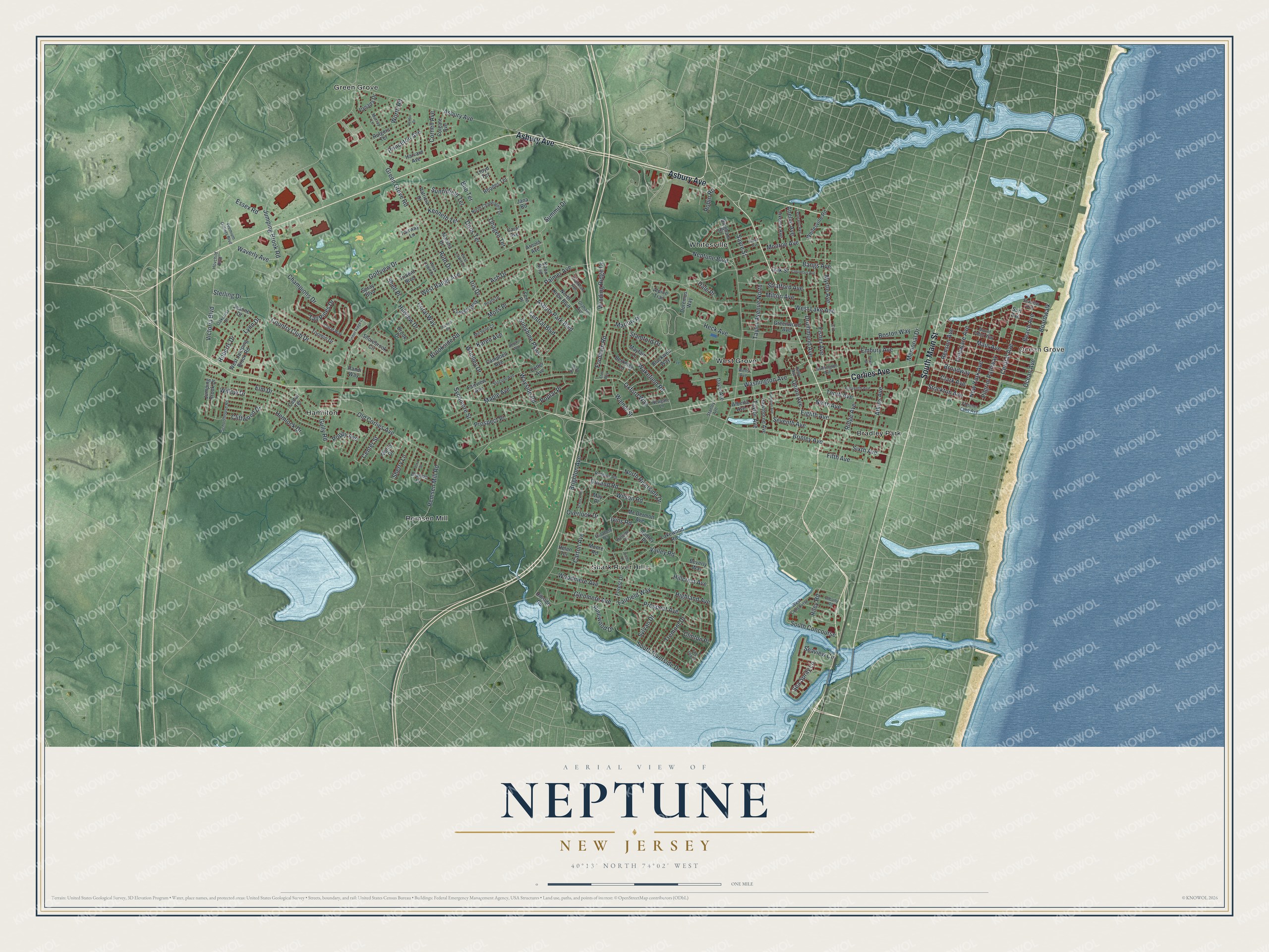 Watermarked full-map preview of Neptune, New Jersey