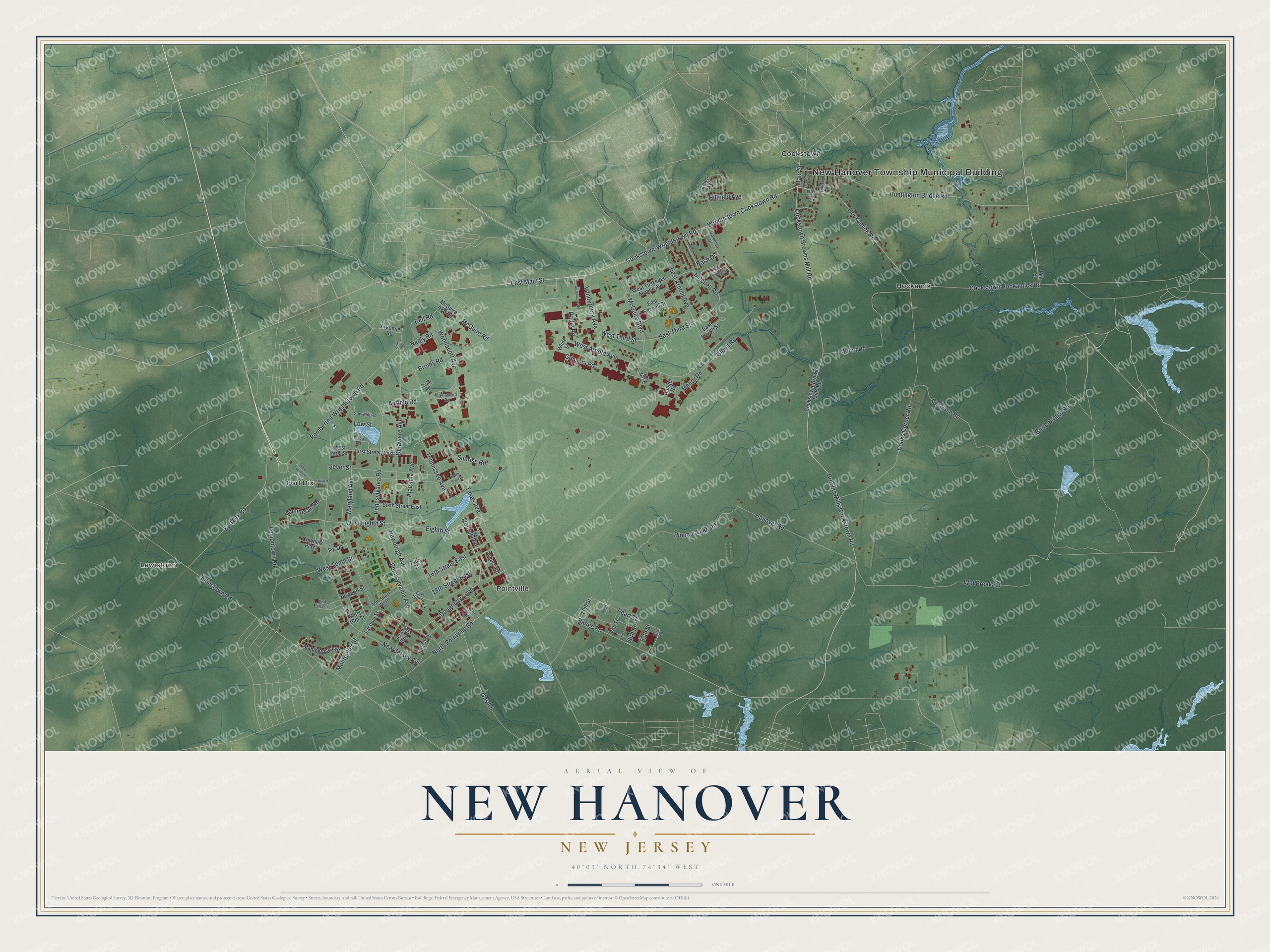 Watermarked full-map preview of New Hanover, New Jersey