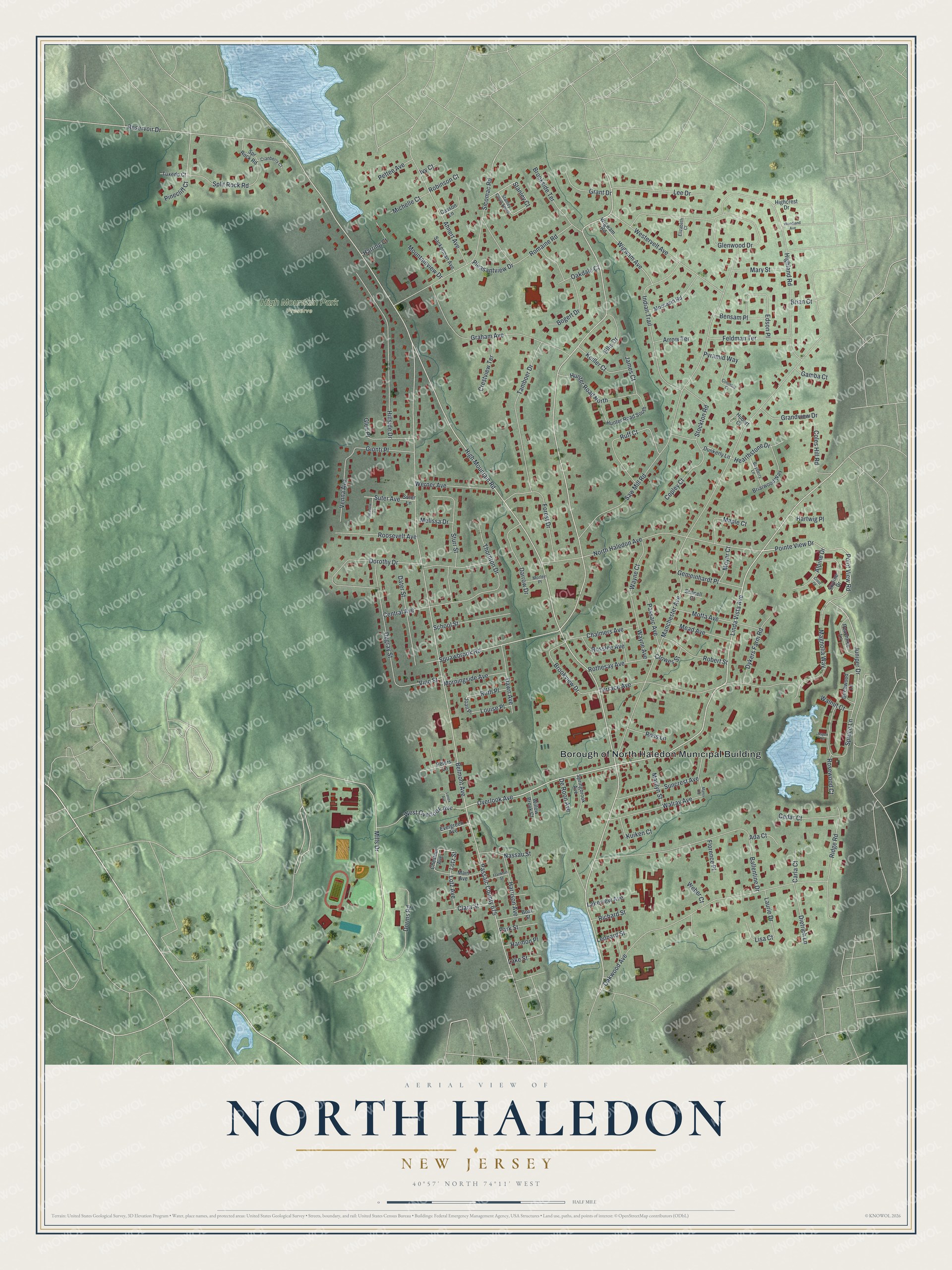 Watermarked full-map preview of North Haledon, New Jersey