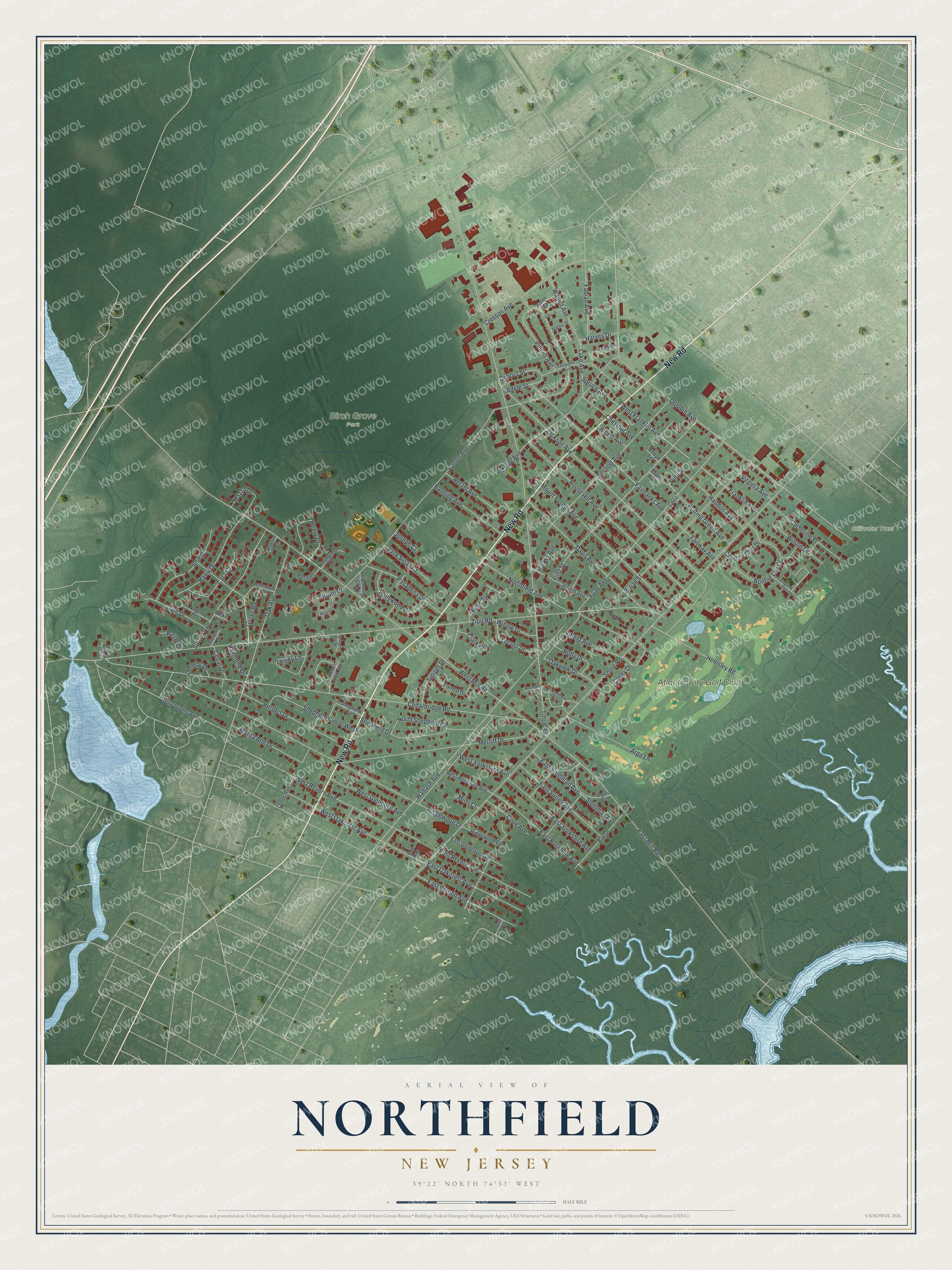 Watermarked full-map preview of Northfield, New Jersey